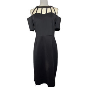 Bold Elements black cage-top bodycon/pencil dress - M